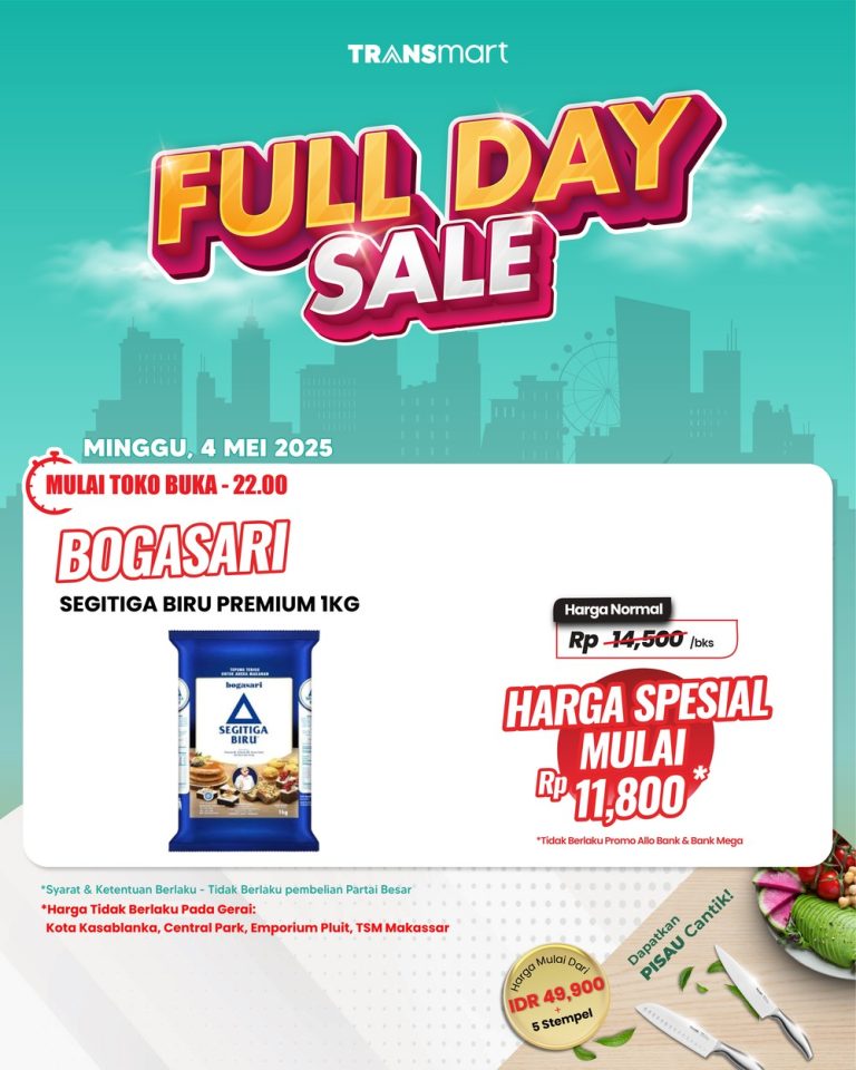 Diskon Besar-besaran Tepung Terigu dan Aneka Produk di Transmart Full Day Sale