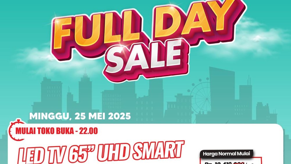 Transmart Gelar Full Day Sale, Tebar Diskon Jumbo hingga Rp 3 Jutaan untuk Smart TV